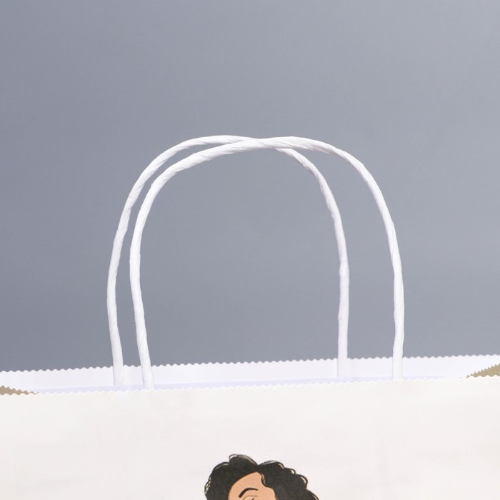 Пакет подарочный крафтовый, упаковка, «Счастье в улыбке», 22 х 25 х 12 см