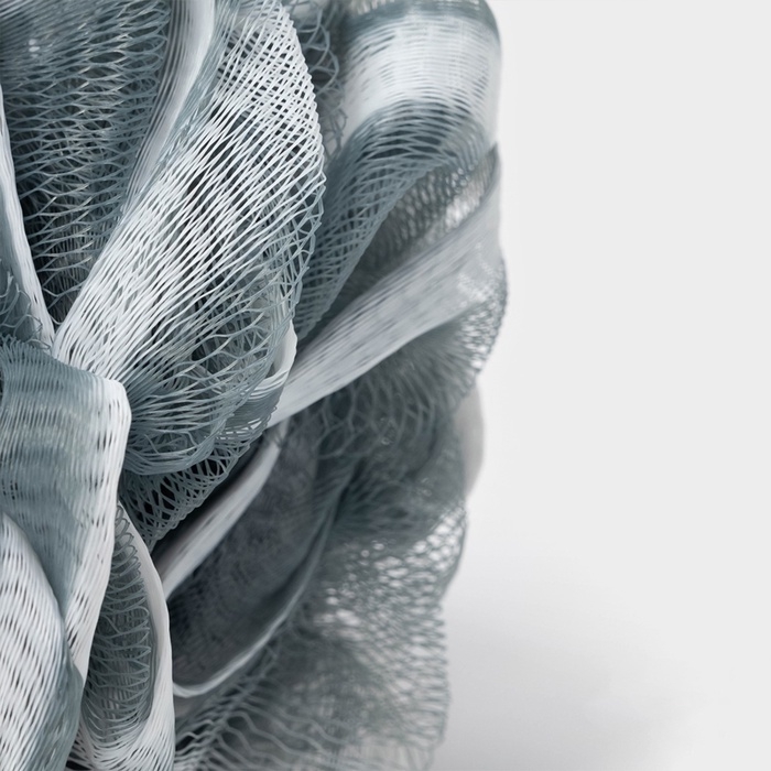 Мочалка для тела Доляна «Градиент», 40 гр, тубус в подарок, цвет серый