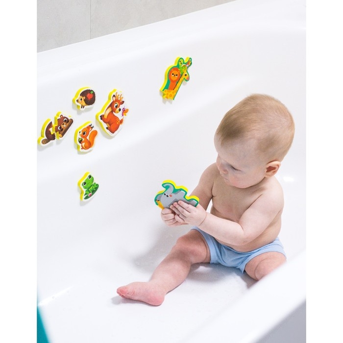 Мягкий пазл для малышей «Лесные зверята», 5 пазлов, Крошка Я Мягкий пазл для малышей «Лесные зверята», 5 пазлов, Крошка Я