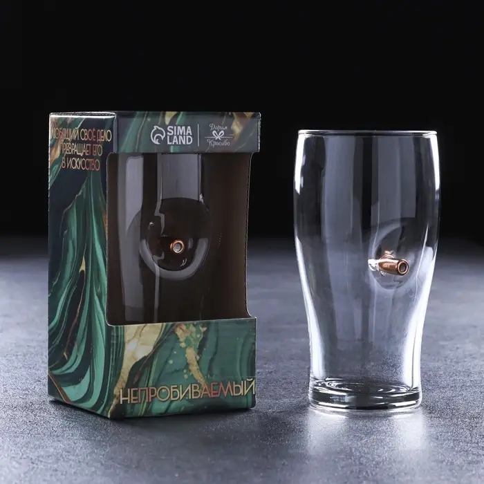 Бокал для пива с пулей &laquo;Непробиваемый&raquo;, 350 мл