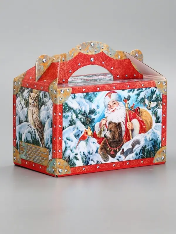 Подарочная новогодняя коробка «ЗИМНЯЯ СКАЗКА в красном» Чемоданчик средний 20×12×19 см Подарочная новогодняя коробка «ЗИМНЯЯ СКАЗКА в красном» Чемоданчик средний 20×12×19 см