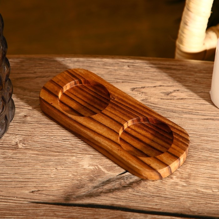 Баночки для специй "Соль, перец" 17х7х6 см, тиковое дерево