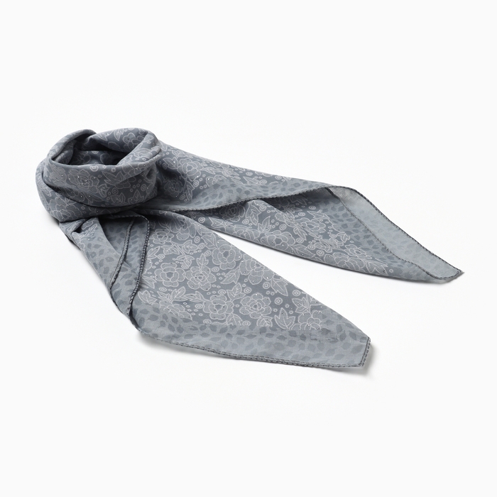 Платок женский, цвет серый, размер 70х70 Платок женский, цвет серый, размер 70х70