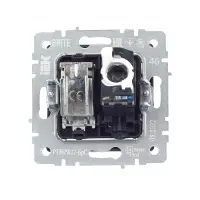 BRITE Розетка двойная TV+RJ45 кат.5E РТВ/РК12-БрС сталь