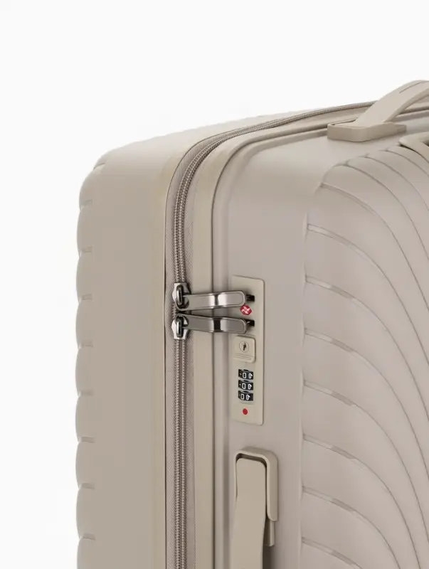 Чемодан на колёсах, 24", кодовый замок, 40&times;24&times;65 см, бежевый