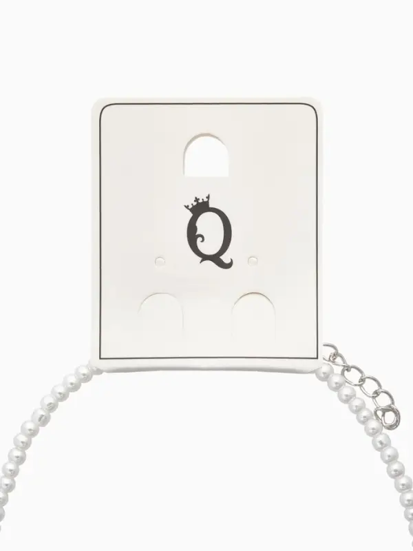 Чокер «Стразик» жемчужные бусины, цвет белый в серебре, 33 см + 5 см доп, цепочка