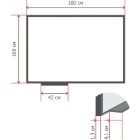 Доска магнитно-маркерная 100x180 см лаковое покрытие алюминиевая рама