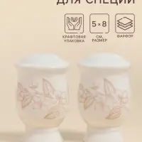 Набор для специй SL Home &laquo;Аманде&raquo;, 5&times;5&times;8 см, солонка, перечница, фарфор, белый