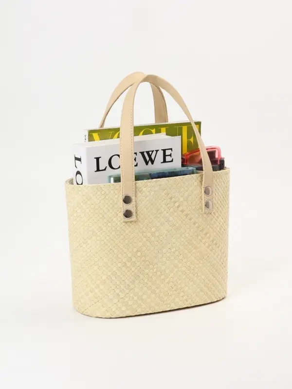 Сумка плетёная из пандана, 25&times;18&times;38 см, бежевая