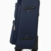 Чемодан на колёсах TEXTURA, кодовый замок, с увеличением, 36&times;25&times;58 см, 20", синий