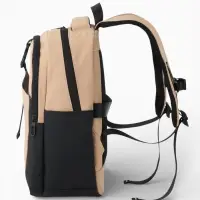 Рюкзак, 27*13*38,5 см, 2 отд 3н/карм, Комби, Водонепрон. дно, бежевый/черн