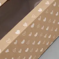 Коробка подарочная складная с пластиковым окном, упаковка, &laquo;Сердечки&raquo;, 14&times;35&times;14 см