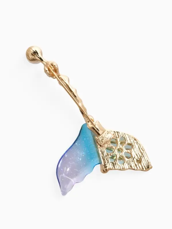 Брошь Брошь "Хвост Русалки" с жемчугом, цветная в золоте