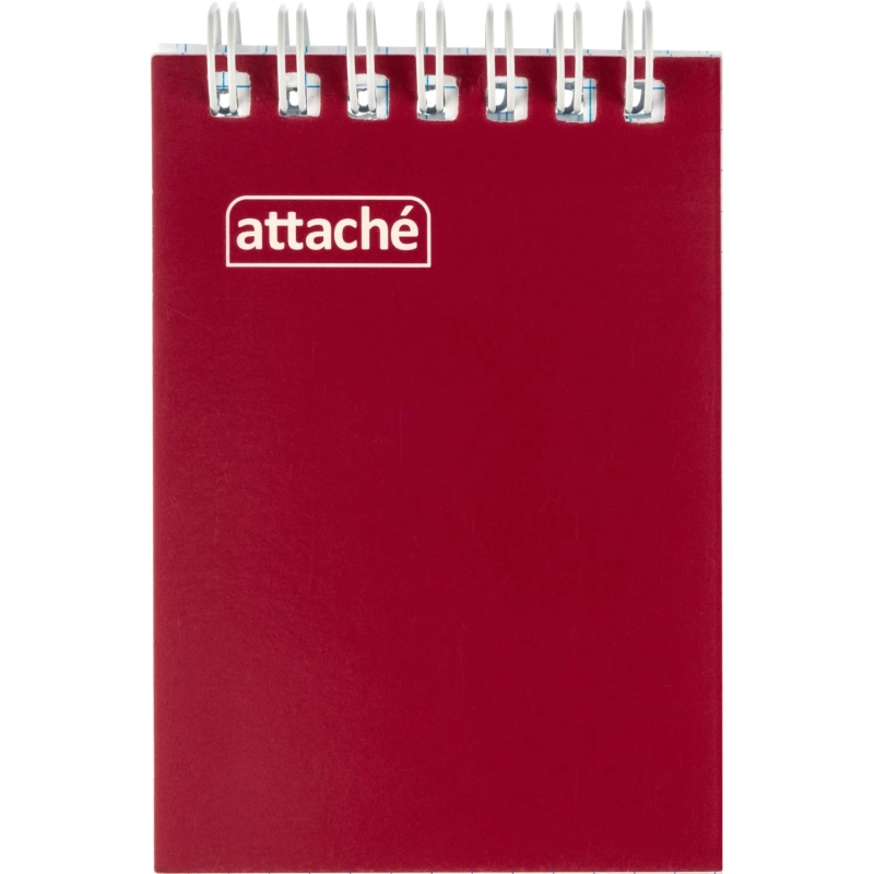 Блокнот на спирали А7 60л. ATTACHE, бордо, блок 60г, обложка 215г