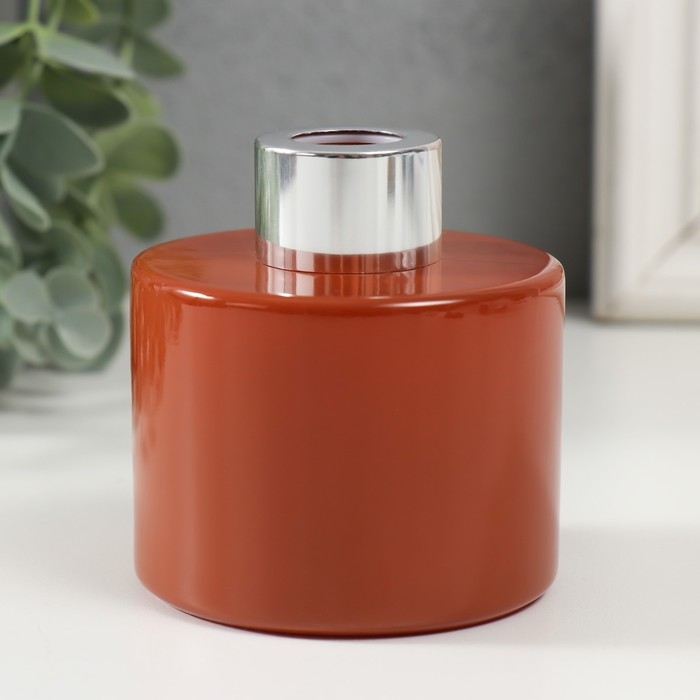 Диффузор для эфирных масел с крышкой  Диффузор для эфирных масел с крышкой "Терракот" глянец 100 мл 7х7х7,5 см