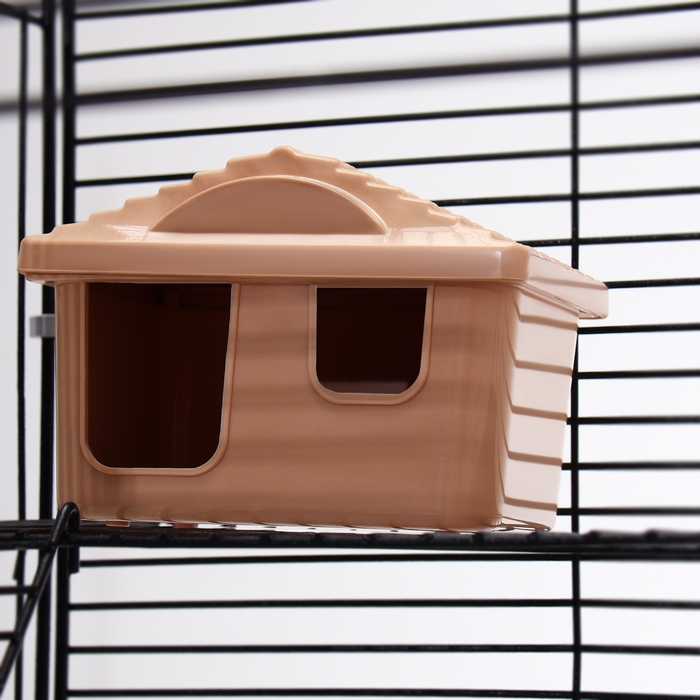 Клетка для грызунов Клетка для грызунов "Пижон" №11, 4 этажа, разборная, 42 х 30 х 65 см (+2 домика,2 колеса,миска), беж