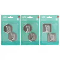 Крючки самоклеящиеся тм VETTA, 4,5x4,5см, нерж.сталь 201, 3 дизайна, 2шт