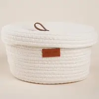 Корзина для хранения SL Home &laquo;Бэлл&raquo;, плетёная, ручной работы, большая, 32&times;32&times;16 см, белая