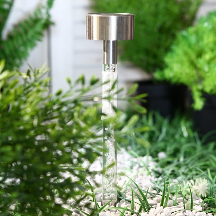 Садовый светильник на солнечной батарее «Пузырьки», 5 × 36 × 5 см, 1 LED, свечение белое Садовый светильник на солнечной батарее «Пузырьки», 5 × 36 × 5 см, 1 LED, свечение белое