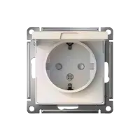 Розетка ATLASDESIGN с заземлением со шторками с крышкой 16А IP20 механизм жемчуг