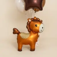 Воздушный шар фольгированный 3D 25" «Лошадка», коричневый