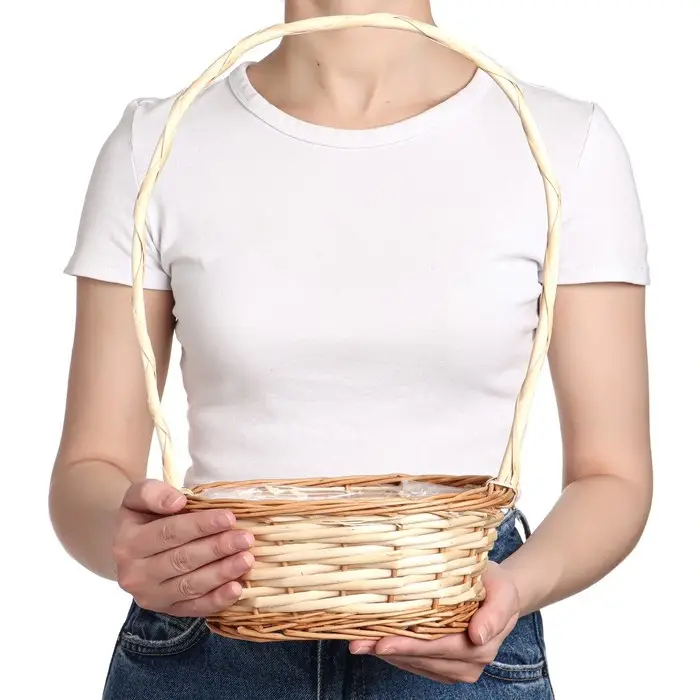 Корзина плетёная, ива, овальная