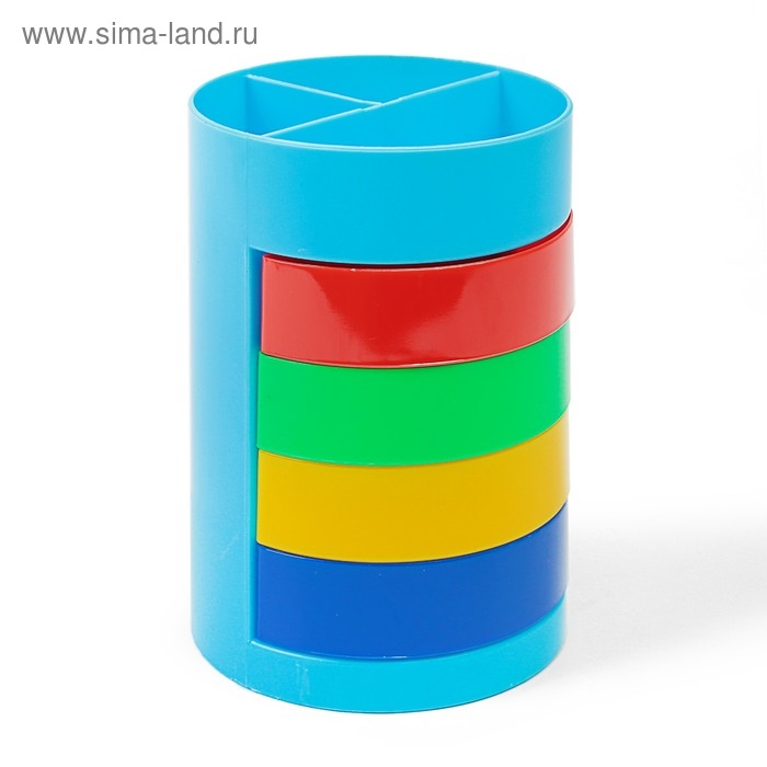 Подставка для пишущих принадлежностей с выдвижными отделениями, 9 х 9 х 13 см, МИКС