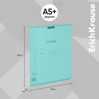 Тетрадь 18 листов, ErichKrause &laquo;CoverPrо Pastel&raquo;, в клетку, пластиковая обложка, блок офсет, 100% белизна, мятная