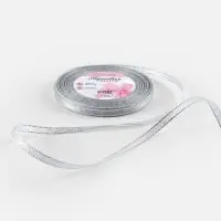 Лента парчовая, 6 мм, 23&plusmn;1 м, цвет серебряный