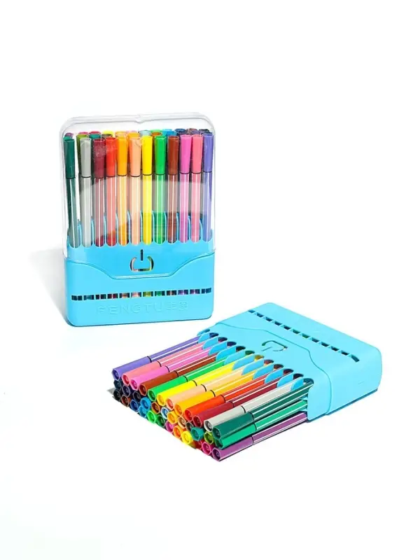 Фломастеры, 36 цветов, в пластиковом пенале, вентилируемый колпачок, МИКС Фломастеры, 36 цветов, в пластиковом пенале, вентилируемый колпачок, МИКС