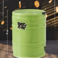 Копилка для денег &laquo;Зелёная бочка&raquo;, керамика, 6.5&times;6.5&times;9 см