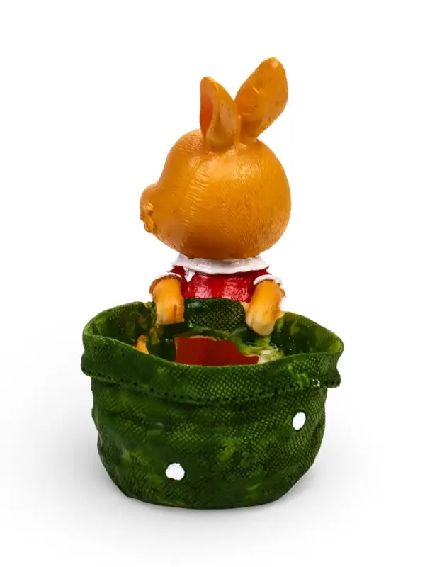 Фигурное кашпо 13 х 10 х 15см  "Зайка с мешком"