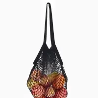 Сумка - авоська плетёная, клетка 1.5 см, чёрная