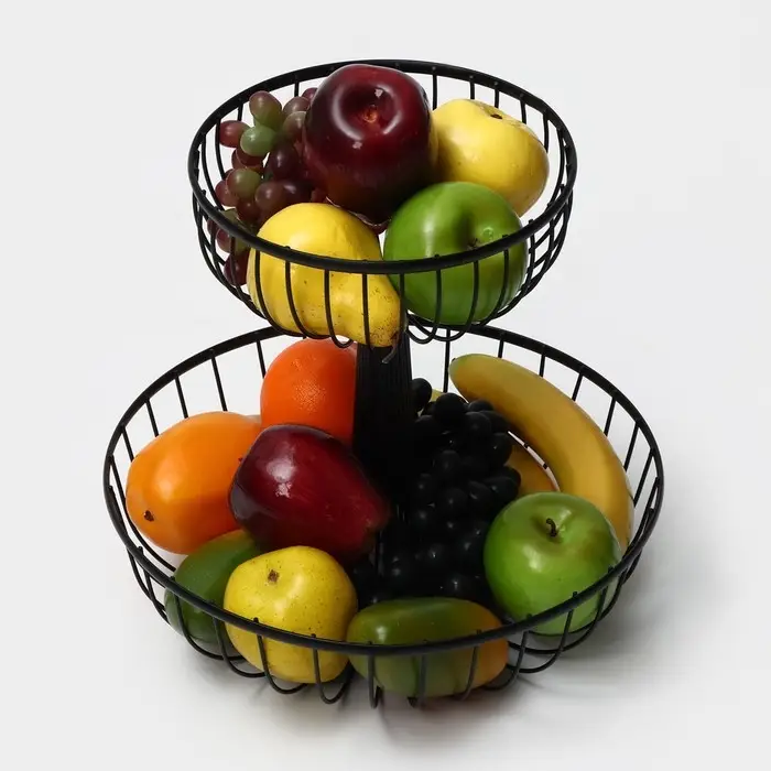 Фруктовница Доляна &laquo;Эстетика&raquo;, 33&times;33&times;30.5 см, чёрная