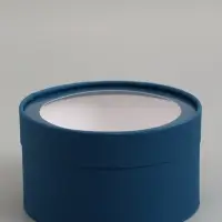 Подарочная коробка, морской, завальцованная с окном, 18 х 10 см