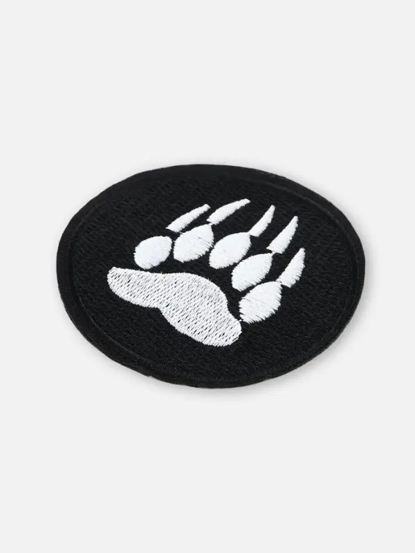 Термоаппликация «Лапа», d=8 см, чёрная, белая