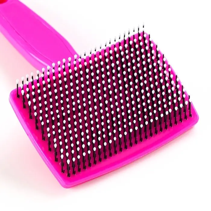 Пуходерка средняя, 9&times;15.5 с, мягкая, с закругленными зубьями, пластик, розовая