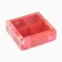 Коробка под 4 конфеты с ячейками &laquo;Яркие краски&raquo;, 10&times;10&times;3 см