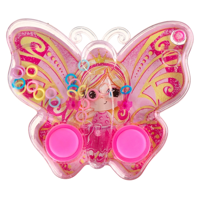 Водная игра с колечками «Бабочка», цвет розовый Водная игра с колечками «Бабочка», цвет розовый