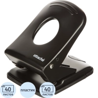 Дырокол металлический Attache до 40 листов, с линейкой, цвет черный