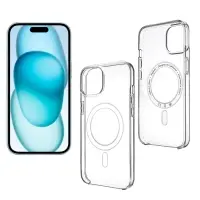 Чехол iPh 15 Clear Case PC (MagSafe + анимация NFC Clear)