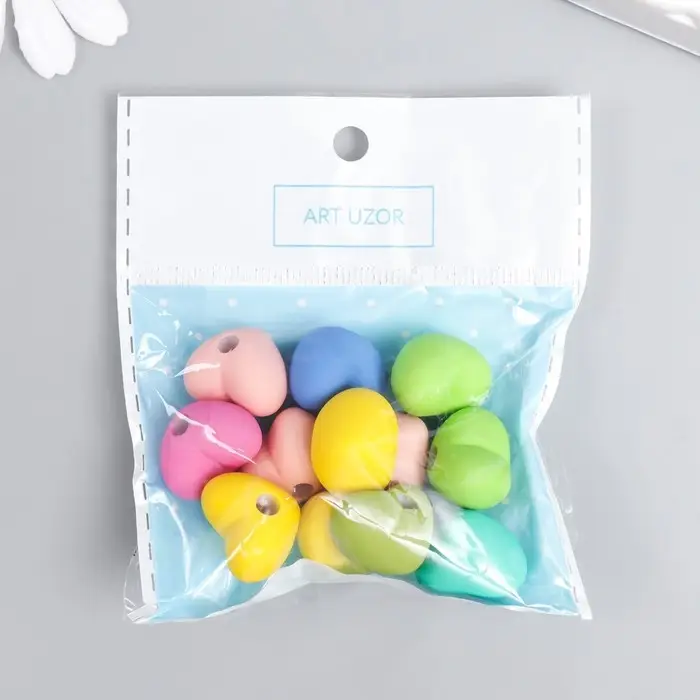 Набор бусин акриловых с несквозным отверстием «Арт Узор. Сердце», 12 шт., матовые, цветные, 1.2×1.8×1.4 см Набор бусин акриловых с несквозным отверстием «Арт Узор. Сердце», 12 шт., матовые, цветные, 1.2×1.8×1.4 см