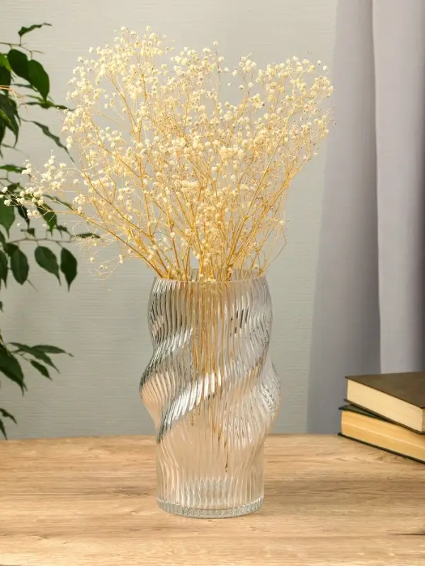 Ваза стекло настольная  Ваза стекло настольная "Венди" 24,5х13х11 см, прозрачный