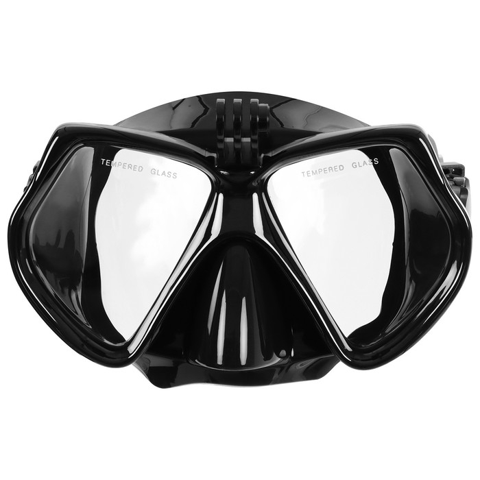 Маска для дайвинга ONLYTOP с креплением для камеры, цвет чёрный Маска для дайвинга ONLYTOP с креплением для камеры, цвет чёрный