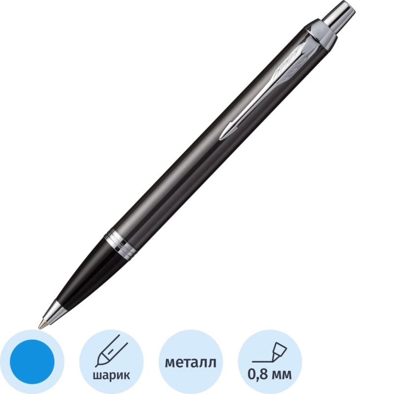 Ручка шариковая  PARKER IM Metal Core Dark Espresso CT синий 1931671 Китай