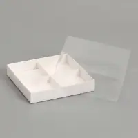 Коробка для муссовых пирожных, 4 штуки, 17&times;17&times;6 Белый