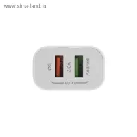 Сетевое зарядное устройство Luazon LCC-96, 2 USB, 2 A, кабель Type-C, белое