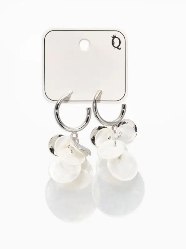 Серьги &laquo;Морской мир&raquo;, чешуя, белые в серебре