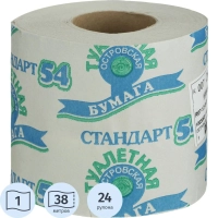 Бумага туалетная ОСТРОВСКАЯ 1сл втулка серая 38м 24рул/уп_СПБ/КЗН
