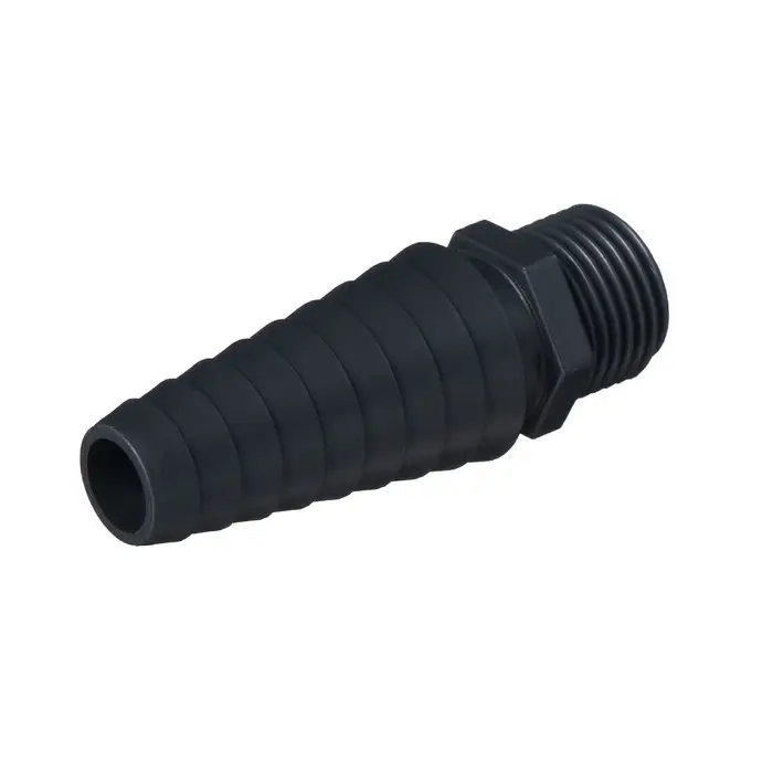 Штуцер, наружная резьба 1/2 Штуцер, наружная резьба 1/2", для шлангов от 1/2" − 1" (25 мм), пластик